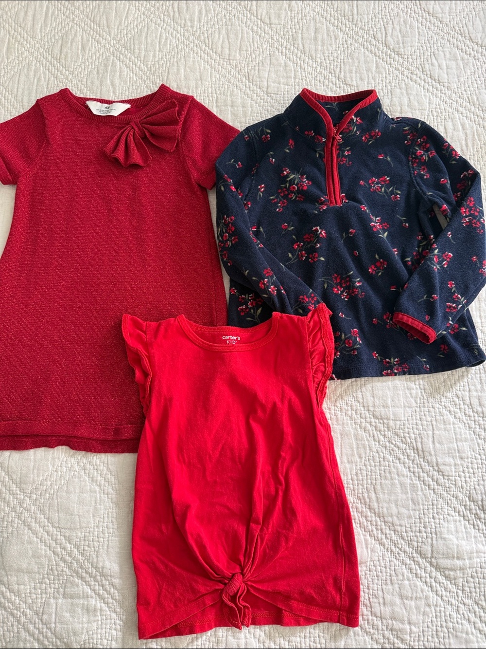 Carter's OshKosh HM Dress Girls' Tops Set - Floral Pullover & Flutter Sleeve 3T
